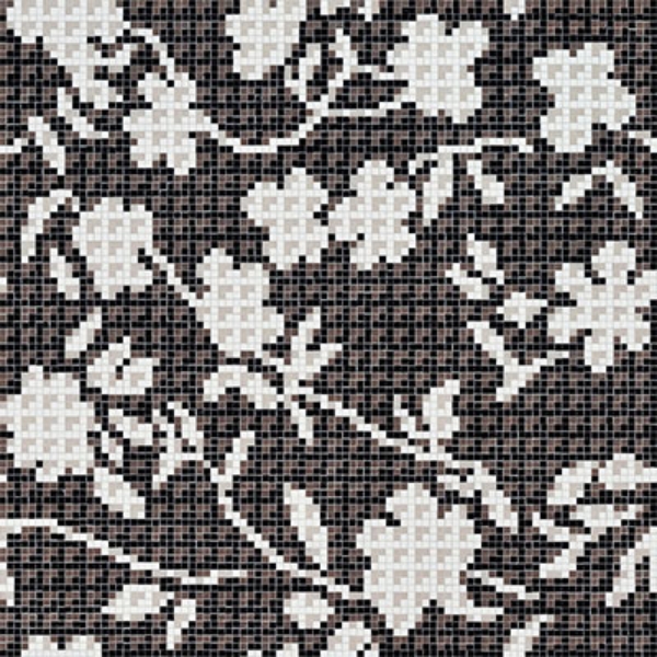 Picture of Bisazza Mosaico - Decori 10 - Flower Corner Flower Corner Black