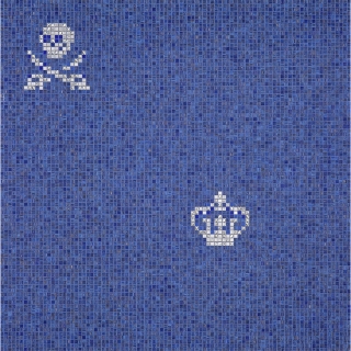 Picture of Bisazza Mosaico - Decori 10 - Skulls and Crowns Skulls Crowns Blue