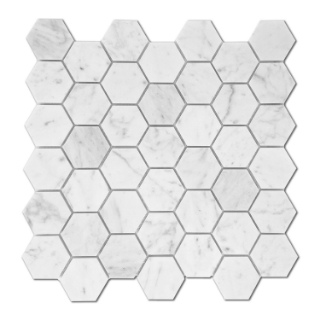 Picture of Stone Collection - Bianco Carrara Mosaic Hexagon Bianco Carrara Honed