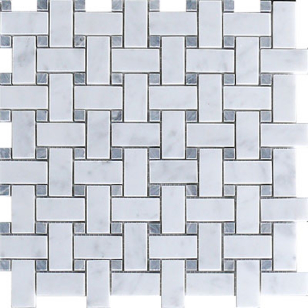 Picture of Stone Collection - Bianco Carrara Mosaic Basketweave Bianco Carrara Honed