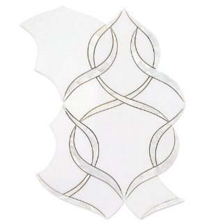 Picture of SOHO Studio Corp - Water Jet Mosaic MJ Cordelia White Thassos and Mother of Pearl