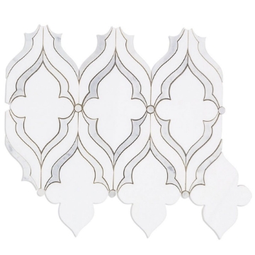 Picture of SOHO Studio Corp - Water Jet Mosaic MJ Viola White Thassos White Carrara Lines