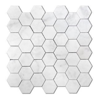 Picture of Stone Collection - Bianco Carrara Mosaic Hexagon Bianco Carrara Polished