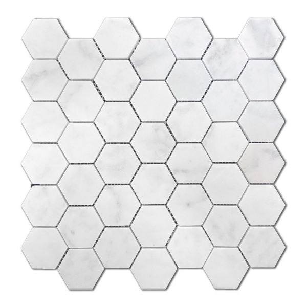 Picture of Stone Collection - Bianco Carrara Mosaic Hexagon Bianco Carrara Polished