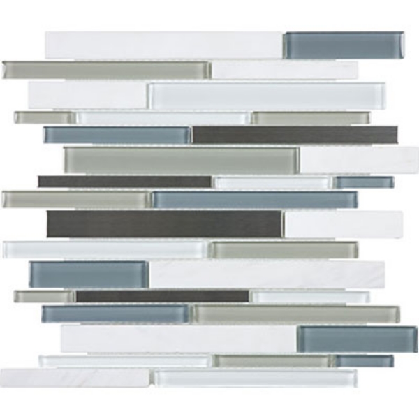 Picture of Anatolia Tile & Stone - Bliss Mosaic Stainless Linear Blend Nordic Storm