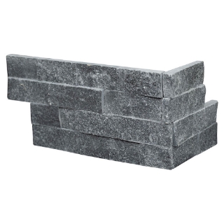 Picture of MS International - RockMount Stacked Stone L Corner 6 X 12 x 6 Cosmic Black