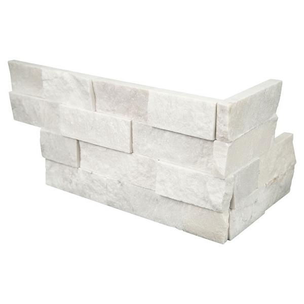 Picture of MS International - RockMount Stacked Stone L Corner 6 X 12 x 6 Cosmic White