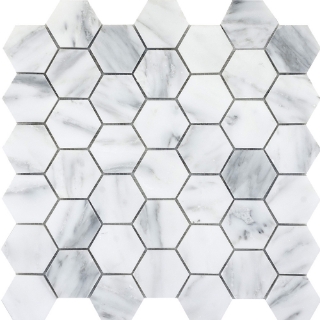 Picture of Emser Tile - Marble Large Hexagon Mosaic Winter Frost