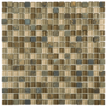 Picture of Bati Orient - Mix Mosaic 5/8 x 5/8 Beige Brown Slate Glass