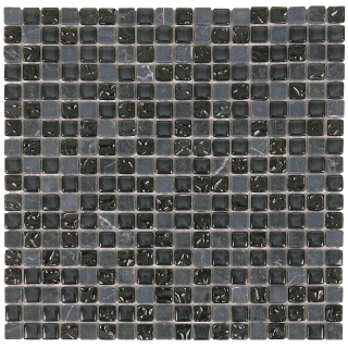 Picture of Bati Orient - Mix Mosaic 5/8 x 5/8 Black Marble Black Glossy Glass