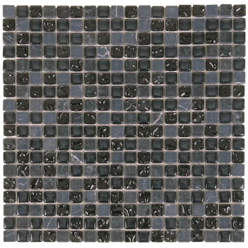 Picture of Bati Orient - Mix Mosaic 5/8 x 5/8 Black Marble Black Glossy Glass