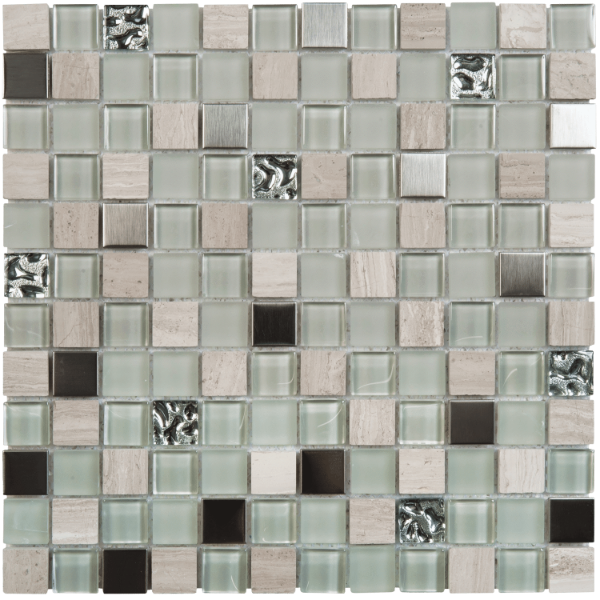 Picture of Bati Orient - Mix Mosaic 7/8 x 7/8 Grey Mix Marble Glass Metal