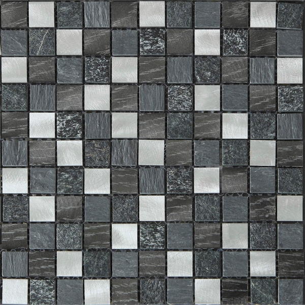 Picture of Bati Orient - Mix Mosaic Mix Squares Stone Grey Black Aluminum Mix