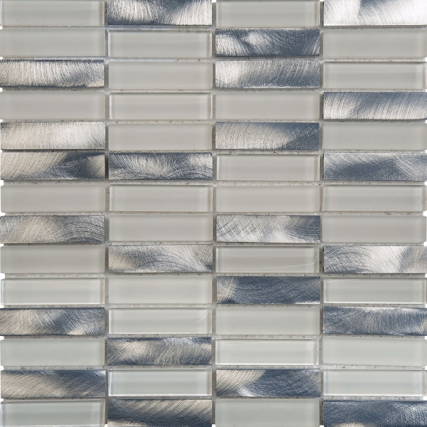 Picture of Bati Orient - Mix Mosaic Mix Rectangles Aluminum White Glass