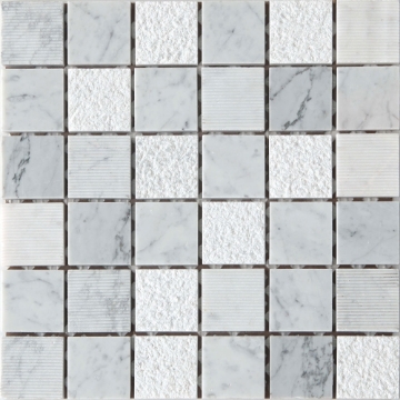 Picture of Bati Orient - Marble Mosaic 2 x 2 Grey White Mix Sand Blasted