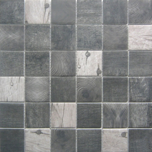 Picture of Bati Orient - Recycled Glass Wood Look Squares Black Grey