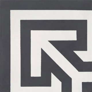Picture of Bati Orient - Cement Tiles Classic Geo Antracite Off White Corner