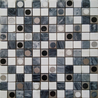Picture of Bati Orient - Marble Mix Round Deco Black Grey Mix