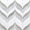 Picture of SOHO Studio Corp - Water Jet Mosaic Botanic Winter White Carrara White Thassos Iridescent White Glass