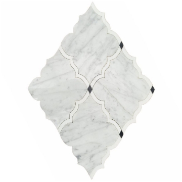 Picture of SOHO Studio Corp - Water Jet Mosaic MJ Amina White Carrara White Thassos Bardiglio Dots