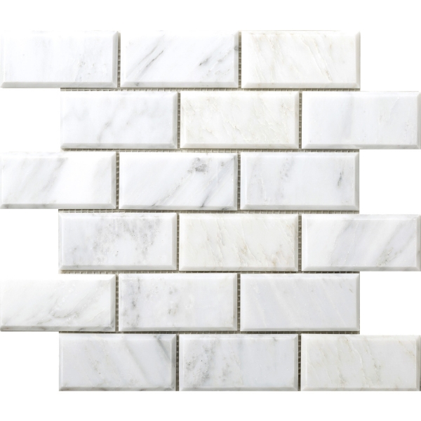 Picture of Emser Tile - Marble Beveled Mosaic Winter Frost Polished