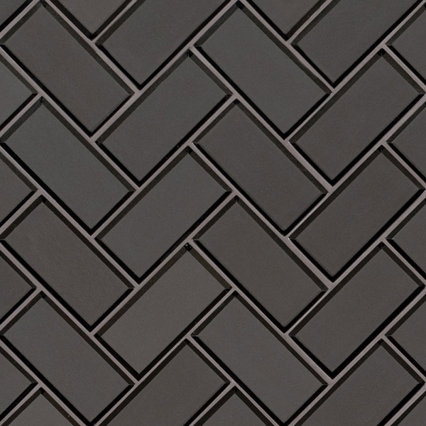Picture of MS International - Glass Mosaic Herringbone Metallic Gray Bevel
