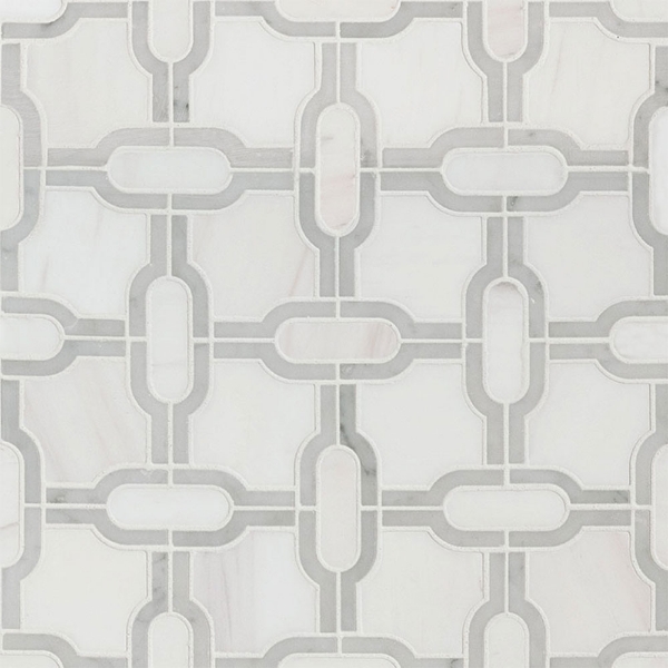Picture of MS International - Marble Mosaics Geometrica Bianco Gridwork