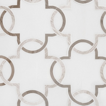 Picture of MS International - Marble Mosaics Geometrica Bianco Quatrefoil