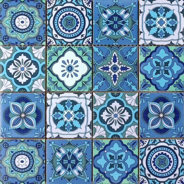Picture of Bati Orient - Ceramic Patchwork Square Blue Mix