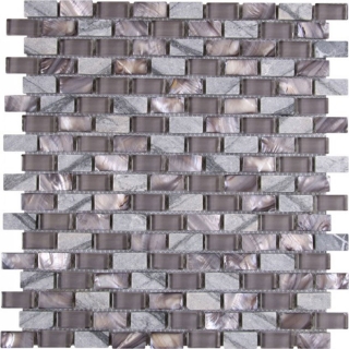 Picture of Bati Orient - Mother of Pearl Glass Marble Taupe Grey Mix Brick