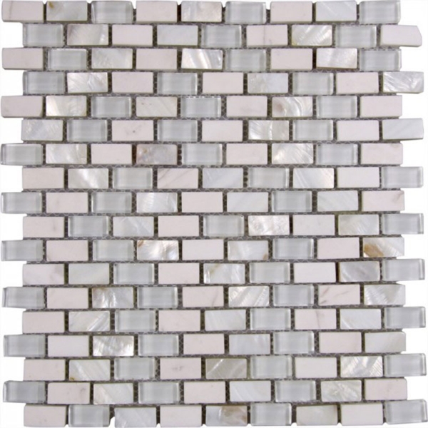 Picture of Bati Orient - Mother of Pearl Glass Marble White Mix Brick