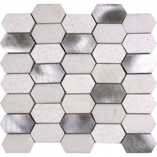 Picture of Bati Orient - Marble Hexagon Mix Aluminum Multi Finish Silver White