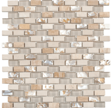 Picture of Bati Orient - Mother of Pearl Glass Marble Beige/White/Beige Mix Brick