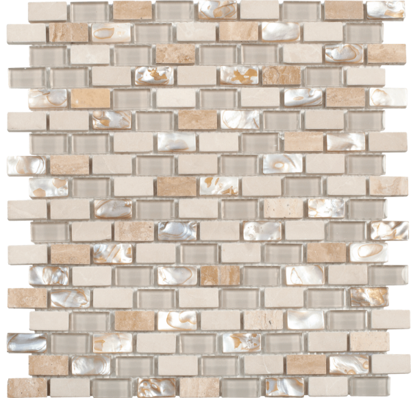 Picture of Bati Orient - Mother of Pearl Glass Marble Beige/White/Beige Mix Brick