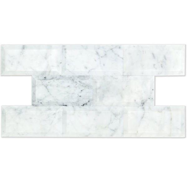 Picture of SOHO Studio Corp - White Carrara 3 x 6 Beveled 3 x 6