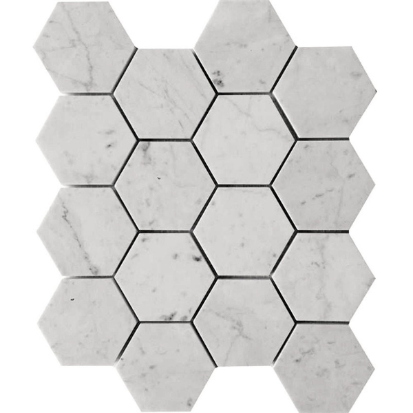 Picture of MiR Mosaic - Marbella Carrara Hex 3 x 3 Carrara Honed