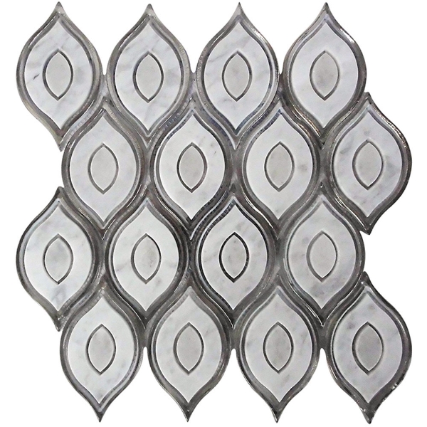 Picture of MiR Mosaic - Waterjet Peacock Peacock White