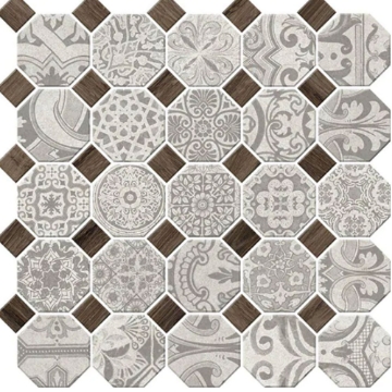 Picture of Daltile - Rhetoric Octagon Mosaic Aristotle White Mix