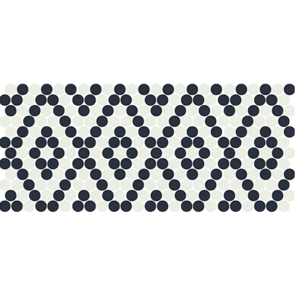 Picture of Daltile - Keystones Blends Penny Rounds Arctic White Black Diamond