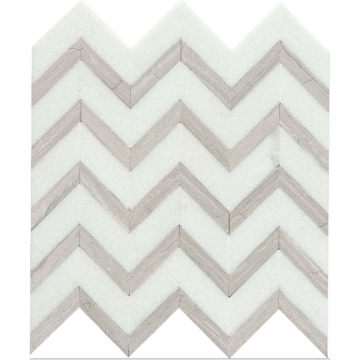 Picture of Emser Tile - Bizou Chevron White Cream