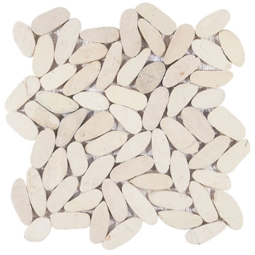 Picture of SOHO Studio Corp - Pebblestone Sliced Lovina White Flat Oval