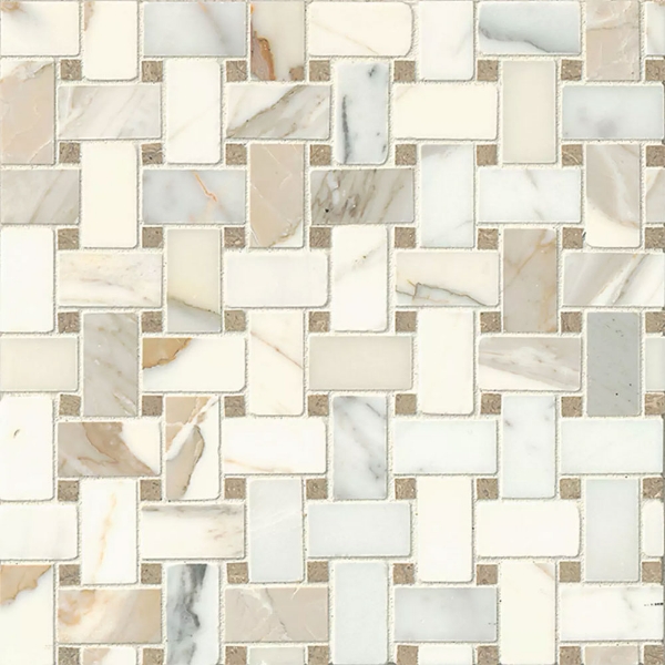 Picture of Bedrosians - Marble Stone Mosaic Basketweave Hillcrest