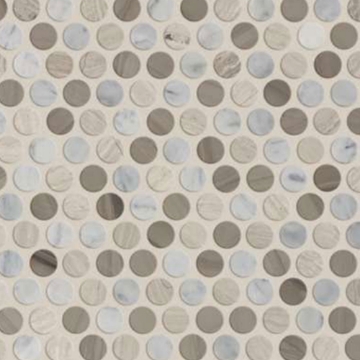 Picture of Shaw Builder - Estate Mosaic Penny Round Bianco Carrara Rockwood