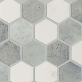 Picture of Shaw Builder - Estate Mosaic Hexagon Bianco Blue