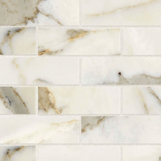 Picture of Bedrosians - Classic 2.0 Mosaic Offset Matte Calacatta Oro