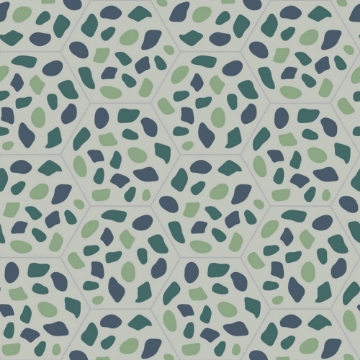 Picture of Bisazza Mosaico - Cementiles Decorations Hex Grit Blue