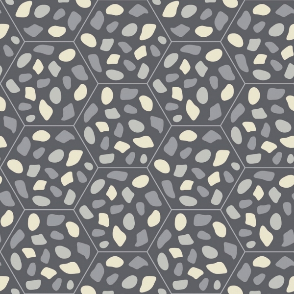 Picture of Bisazza Mosaico - Cementiles Decorations Hex Grit Dark Grey