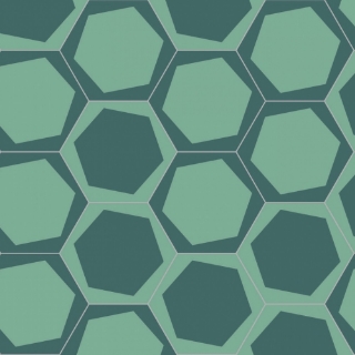 Picture of Bisazza Mosaico - Cementiles Decorations Hex On Off Teal