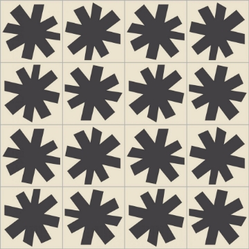 Picture of Bisazza Mosaico - Cementiles Decorations Square Asterisque BW