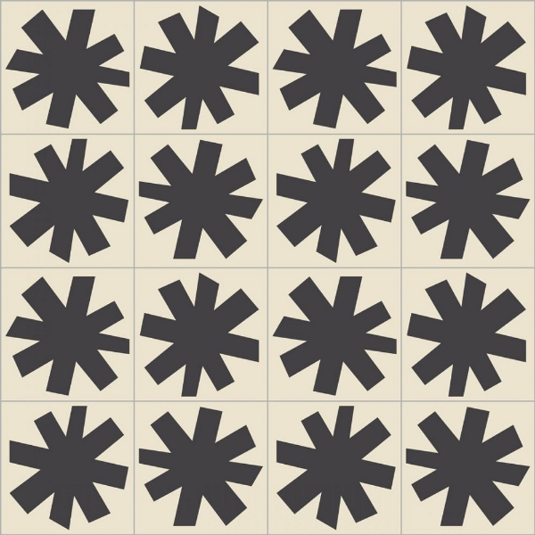 Picture of Bisazza Mosaico - Cementiles Decorations Square Asterisque BW